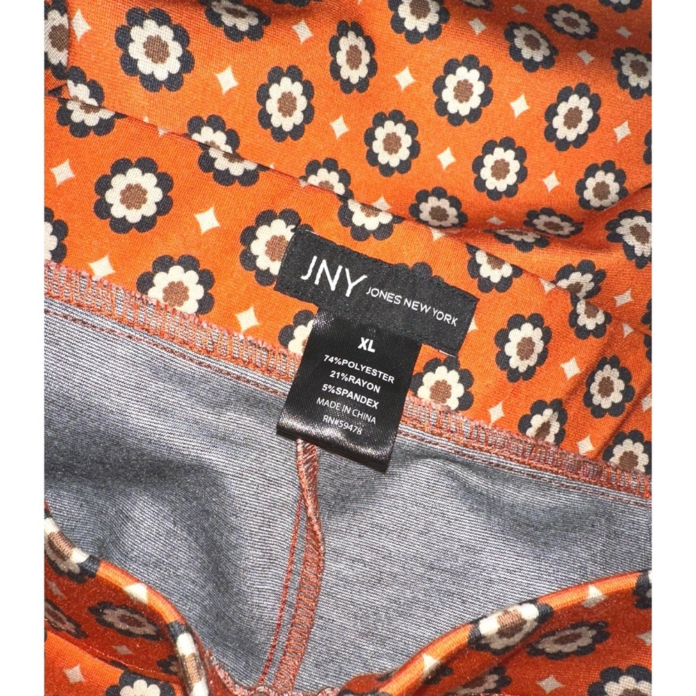 Jones New York Orange Retro Mid-Rise Pull-on Trousers size XL - Picture 4 of 4